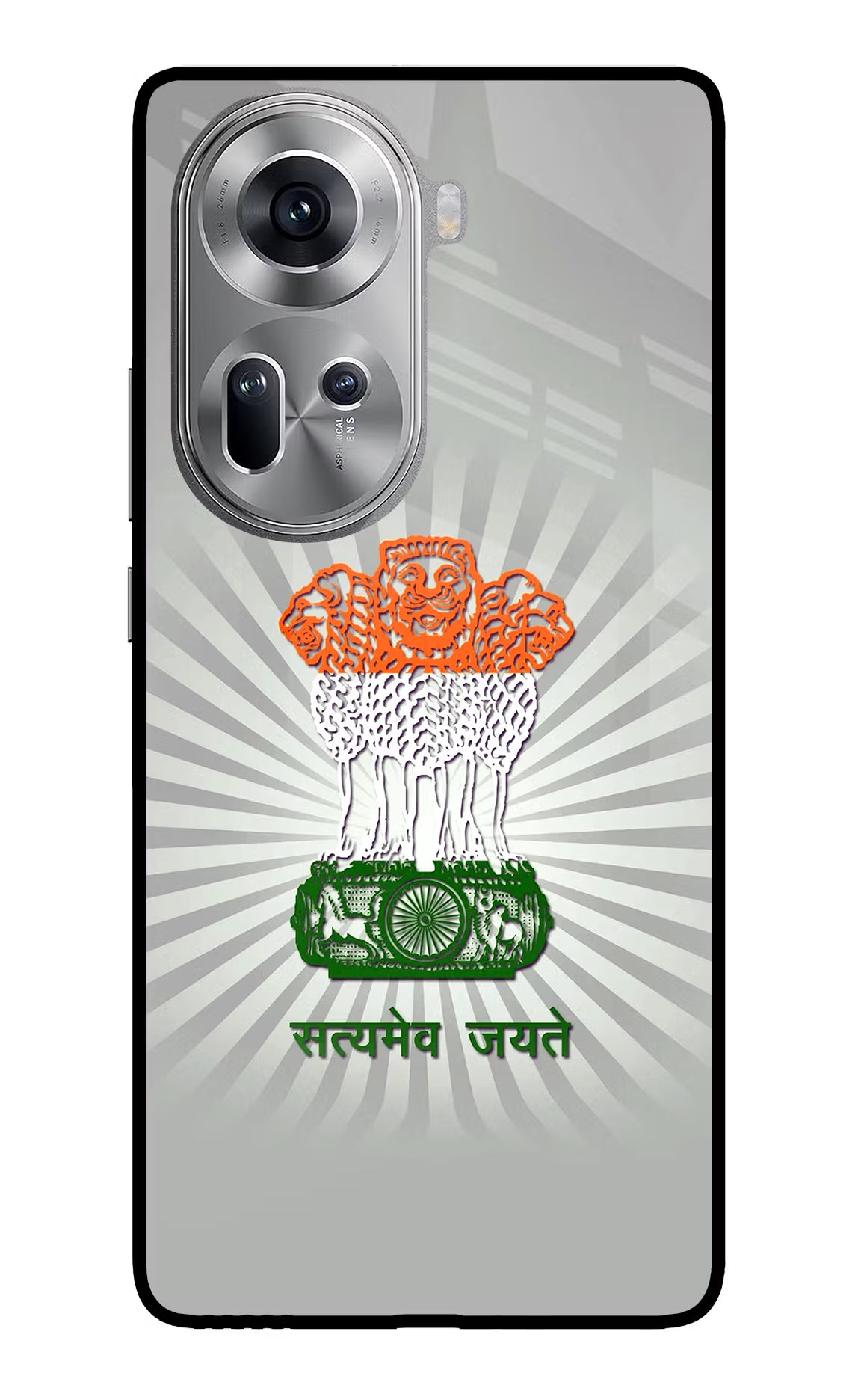 Satyamev Jayate Art Oppo Reno11 Glass Case Back Cover by Casekaro