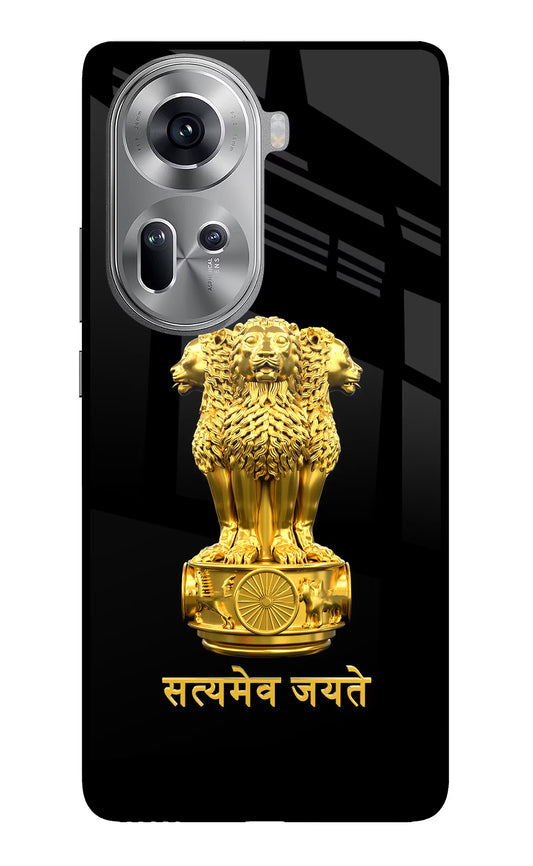 Satyamev Jayate Golden Oppo Reno11 Glass Case