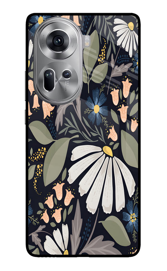 Flowers Art Oppo Reno11 Glass Case