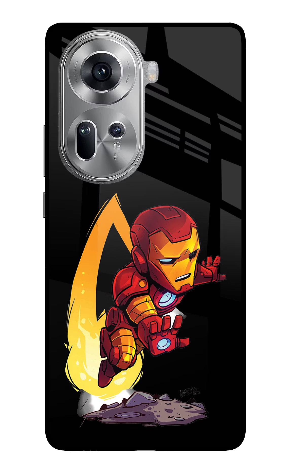 IronMan Oppo Reno11 Glass Case Back Cover by Casekaro