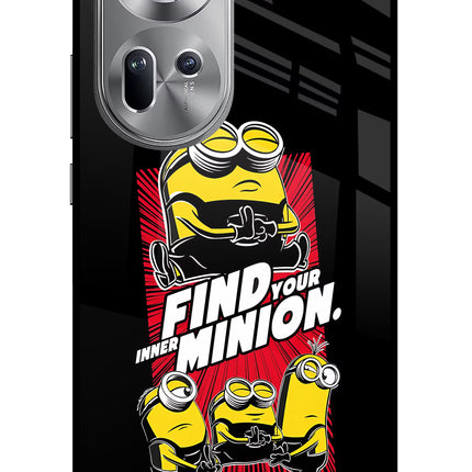 Find your inner Minion Oppo Reno11 Glass Case Back Cover by Casekaro