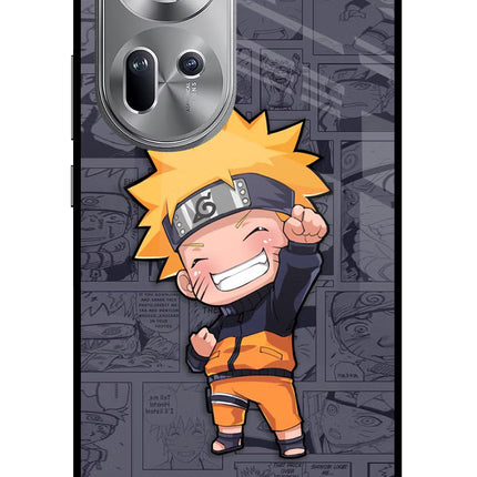 Chota Naruto Oppo Reno11 Glass Case Back Cover by Casekaro