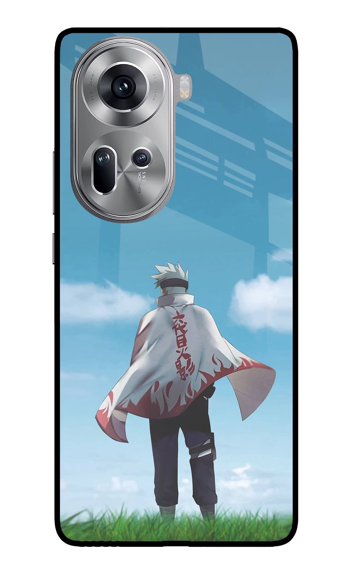 Kakashi Oppo Reno11 Glass Case Back Cover by Casekaro
