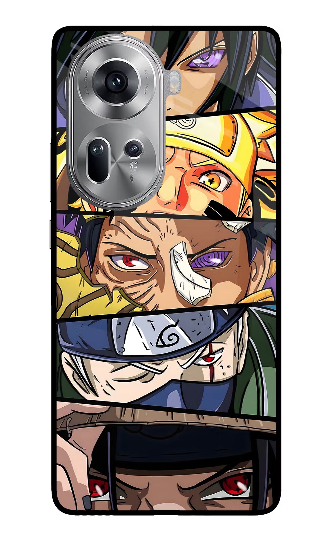 Naruto Character Oppo Reno11 Glass Case Back Cover by Casekaro