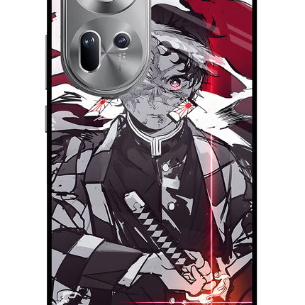 Demon Slayer Oppo Reno11 Glass Case Back Cover by Casekaro