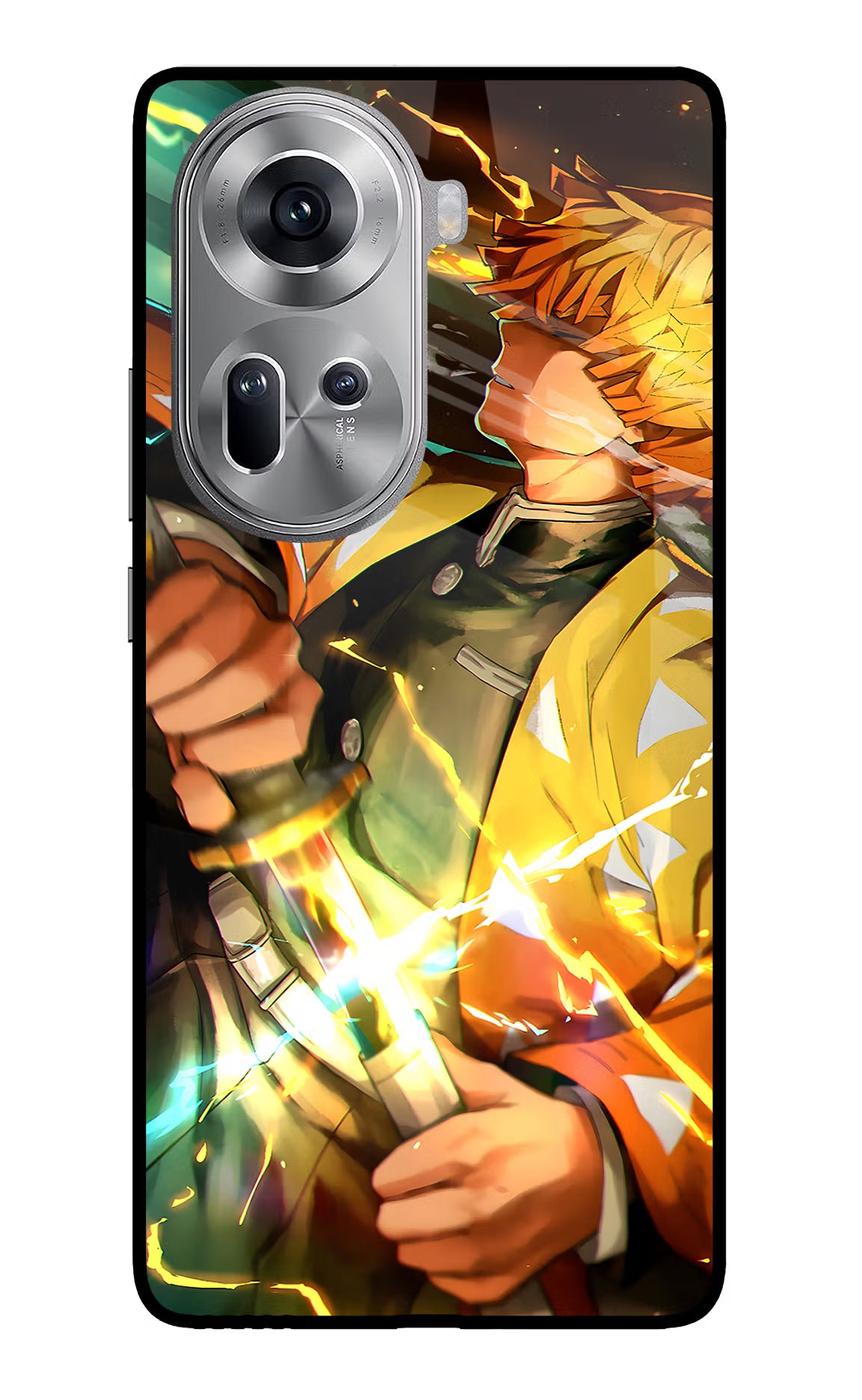 Demon Slayer Oppo Reno11 Glass Case Back Cover by Casekaro