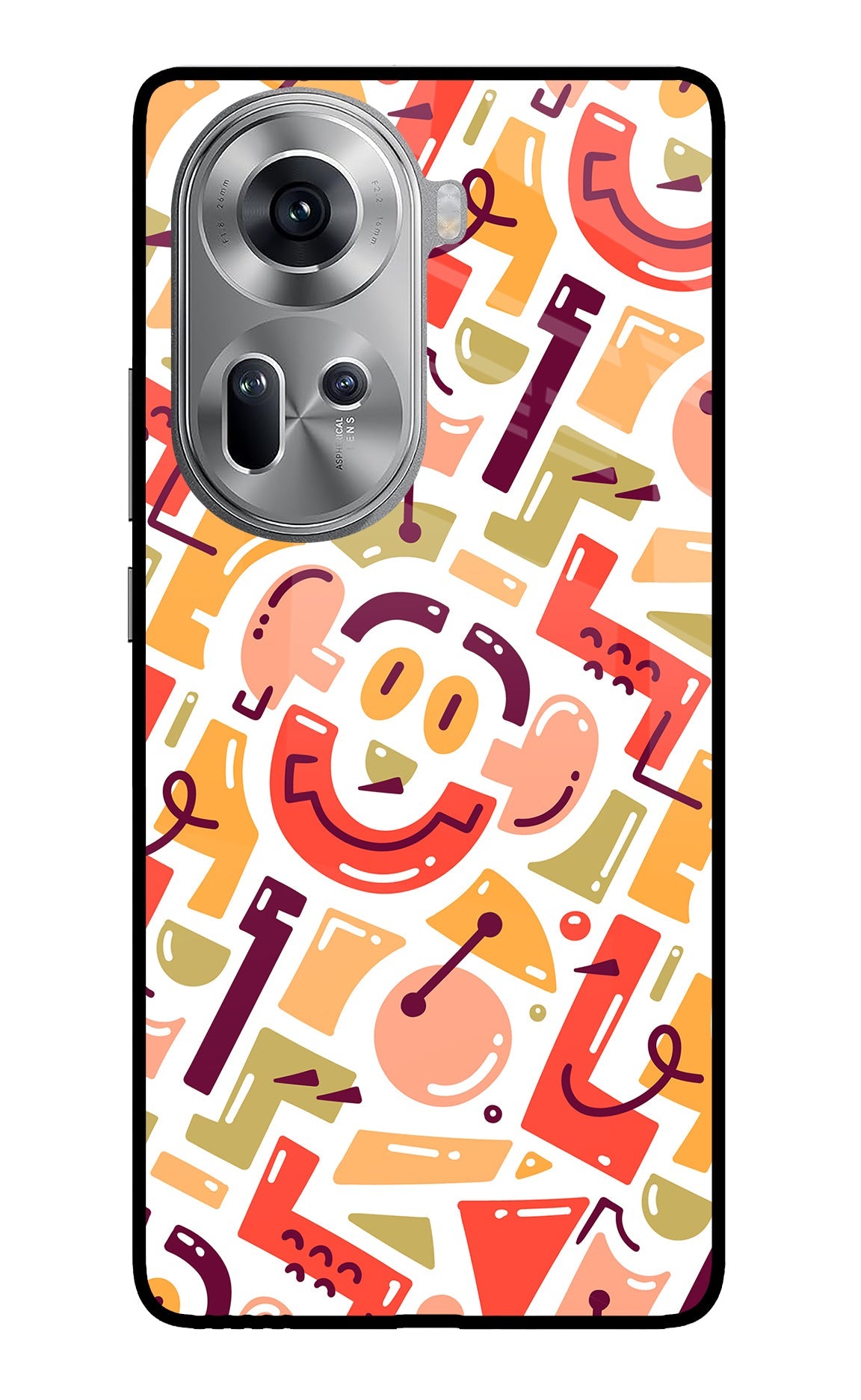 Doodle Pattern Oppo Reno11 Back Cover