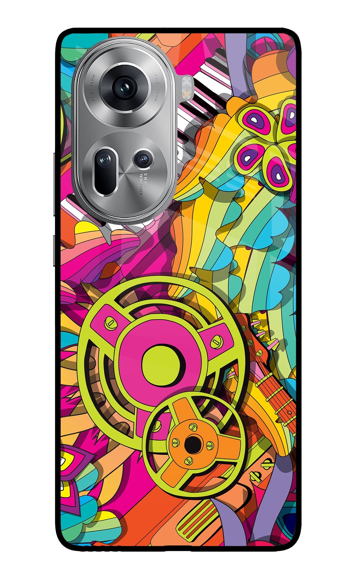 Music Doodle Oppo Reno11 Back Cover