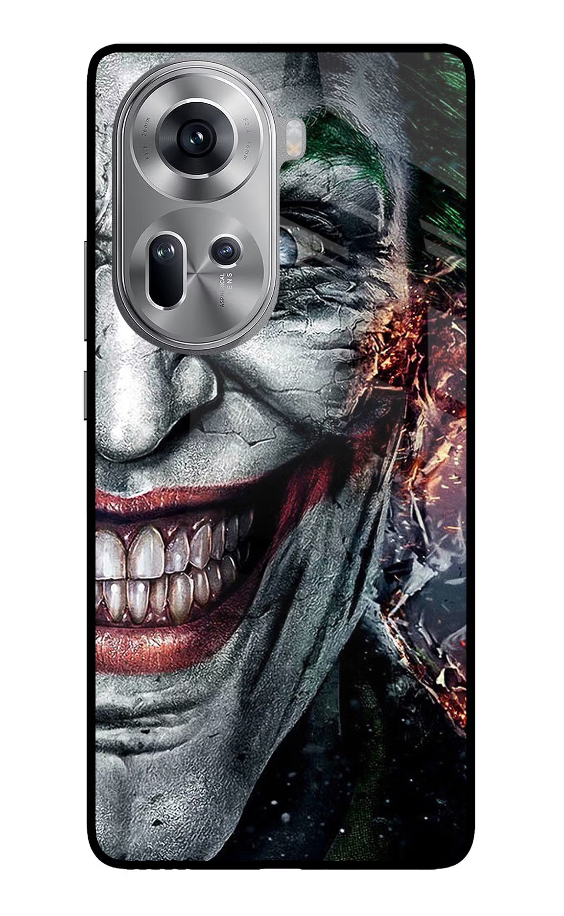 Joker Cam Oppo Reno11 Glass Case Back Cover by Casekaro