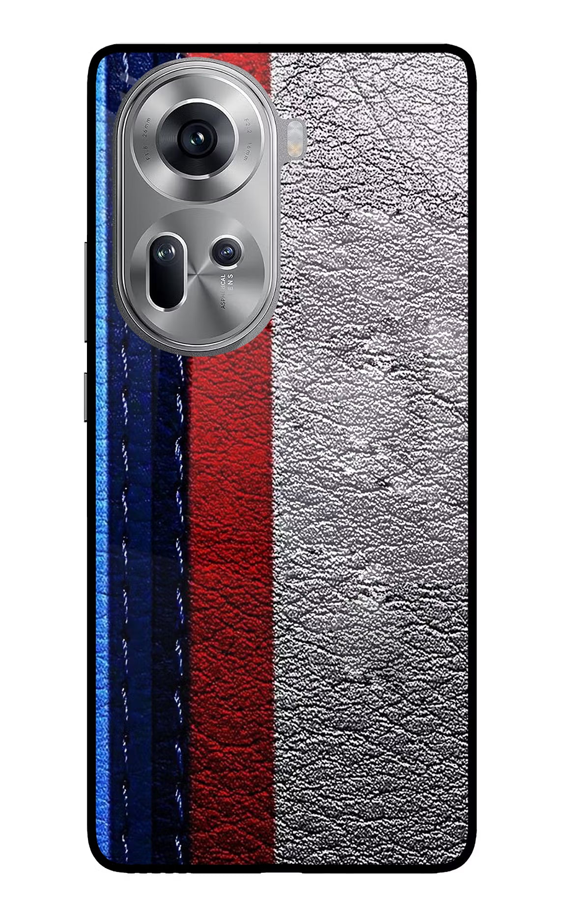 BMW Stripes Oppo Reno11 Glass Case Back Cover by Casekaro