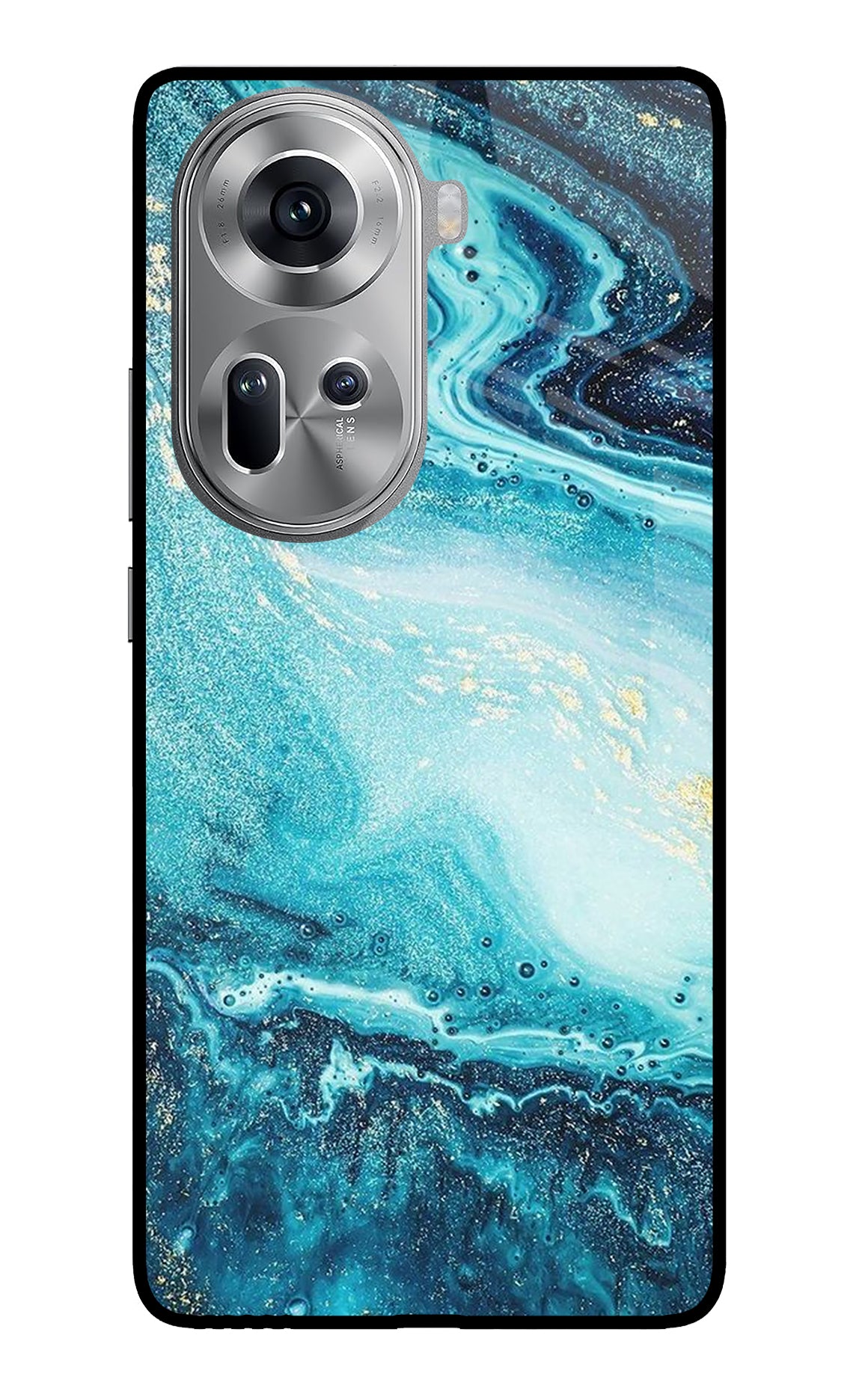 Blue Glitter Marble Oppo Reno11 Back Cover