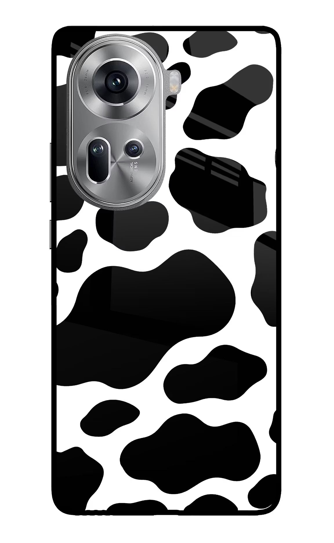 Cow Spots Oppo Reno11 Glass Case Back Cover by Casekaro