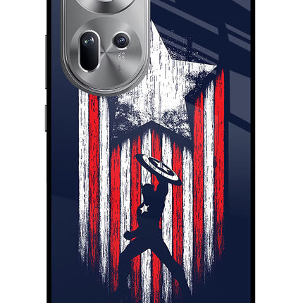 Captain America Marvel Art Oppo Reno11 Glass Case Back Cover by Casekaro