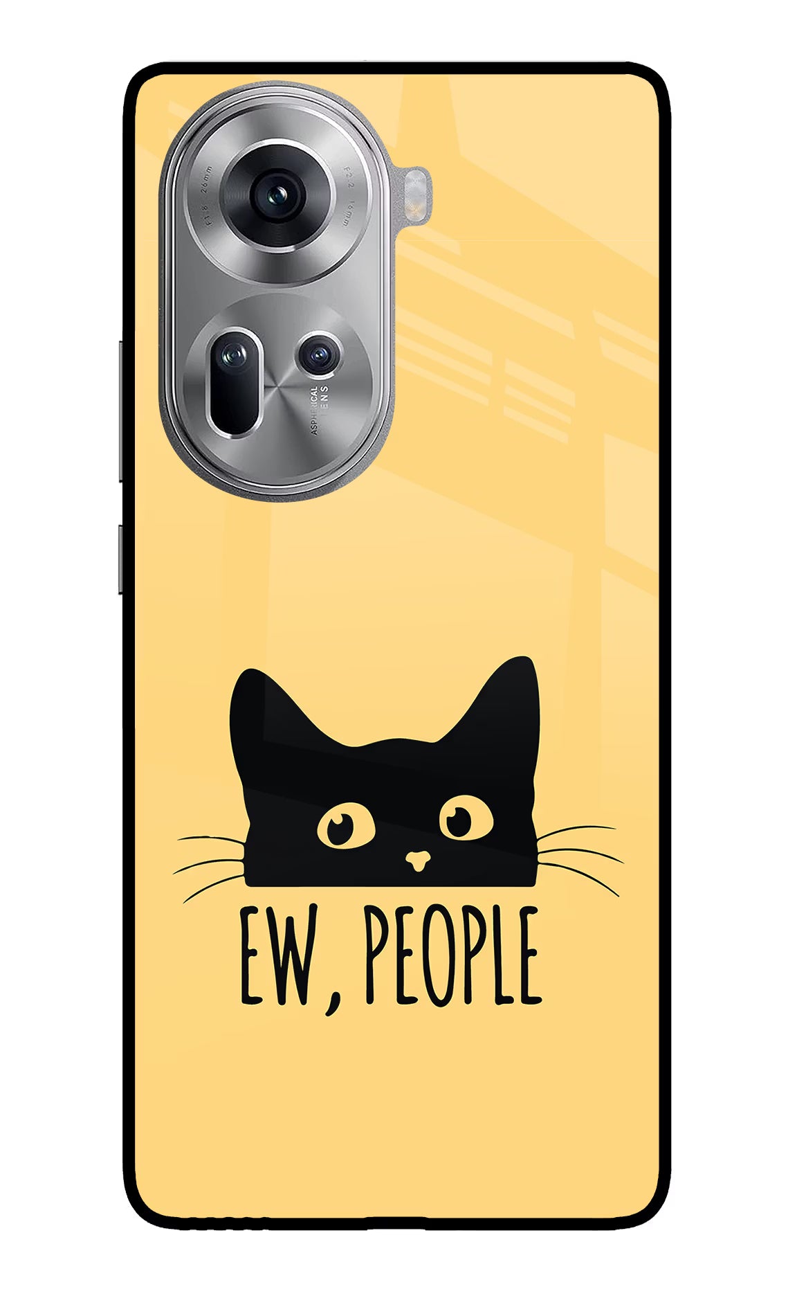 Ew People Catitude Oppo Reno11 Glass Case Back Cover by Casekaro