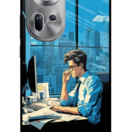Focused Hustler (AI Generated) Oppo Reno11 Glass Case Back Cover by Casekaro