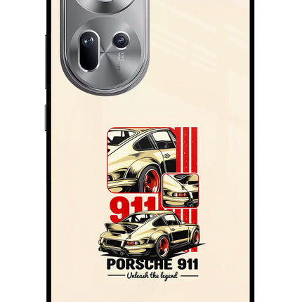 Classic Porsche 911 Oppo Reno11 Glass Case Back Cover by Casekaro