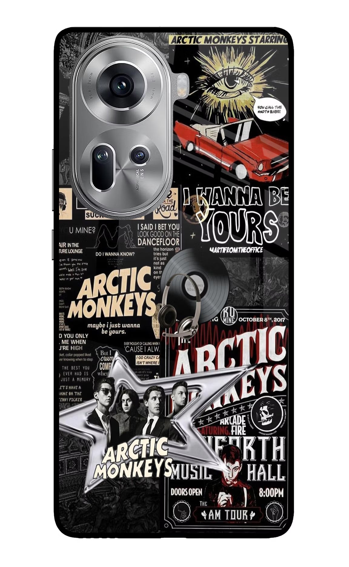 Arctic Monkeys Oppo Reno11 Glass Case Back Cover by Casekaro