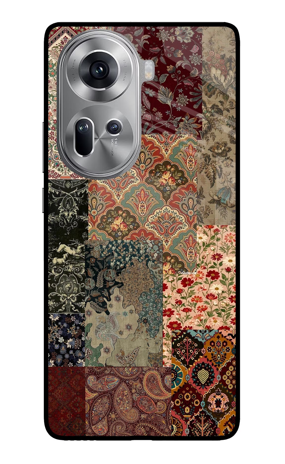 Desi Print Oppo Reno11 Glass Case Back Cover by Casekaro