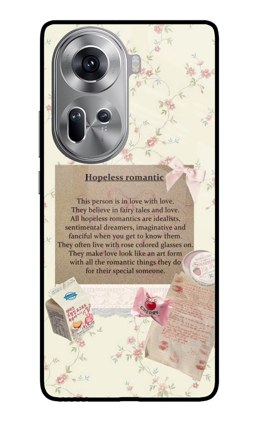 Hopeless Romantic Oppo Reno11 Glass Case
