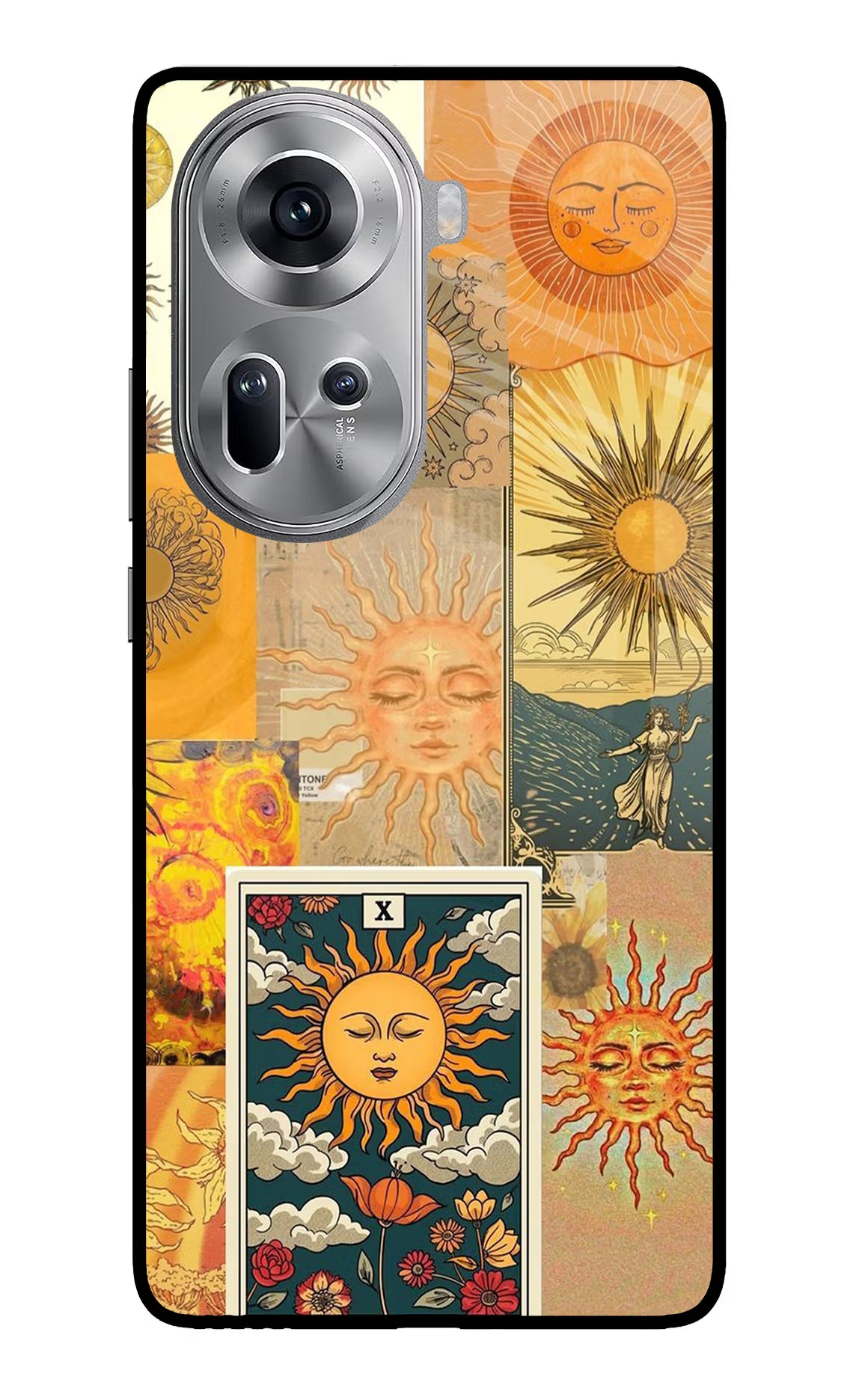 Sun Oppo Reno11 Glass Case Back Cover by Casekaro