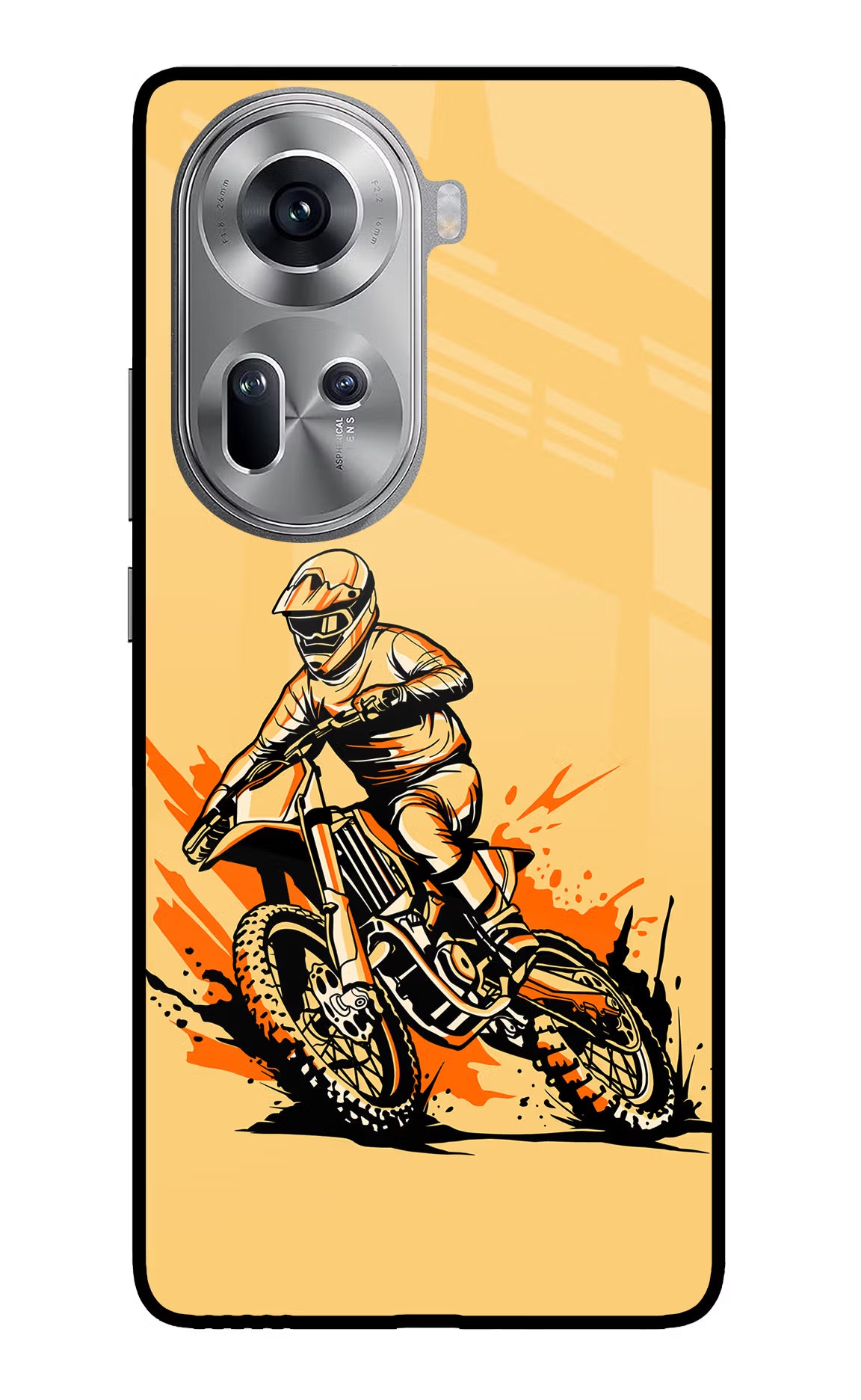 Off-Road Fury Oppo Reno11 Glass Case Back Cover by Casekaro