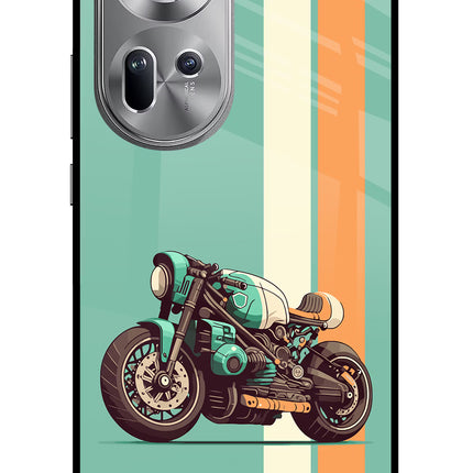 Striped Moto Drift Oppo Reno11 Glass Case