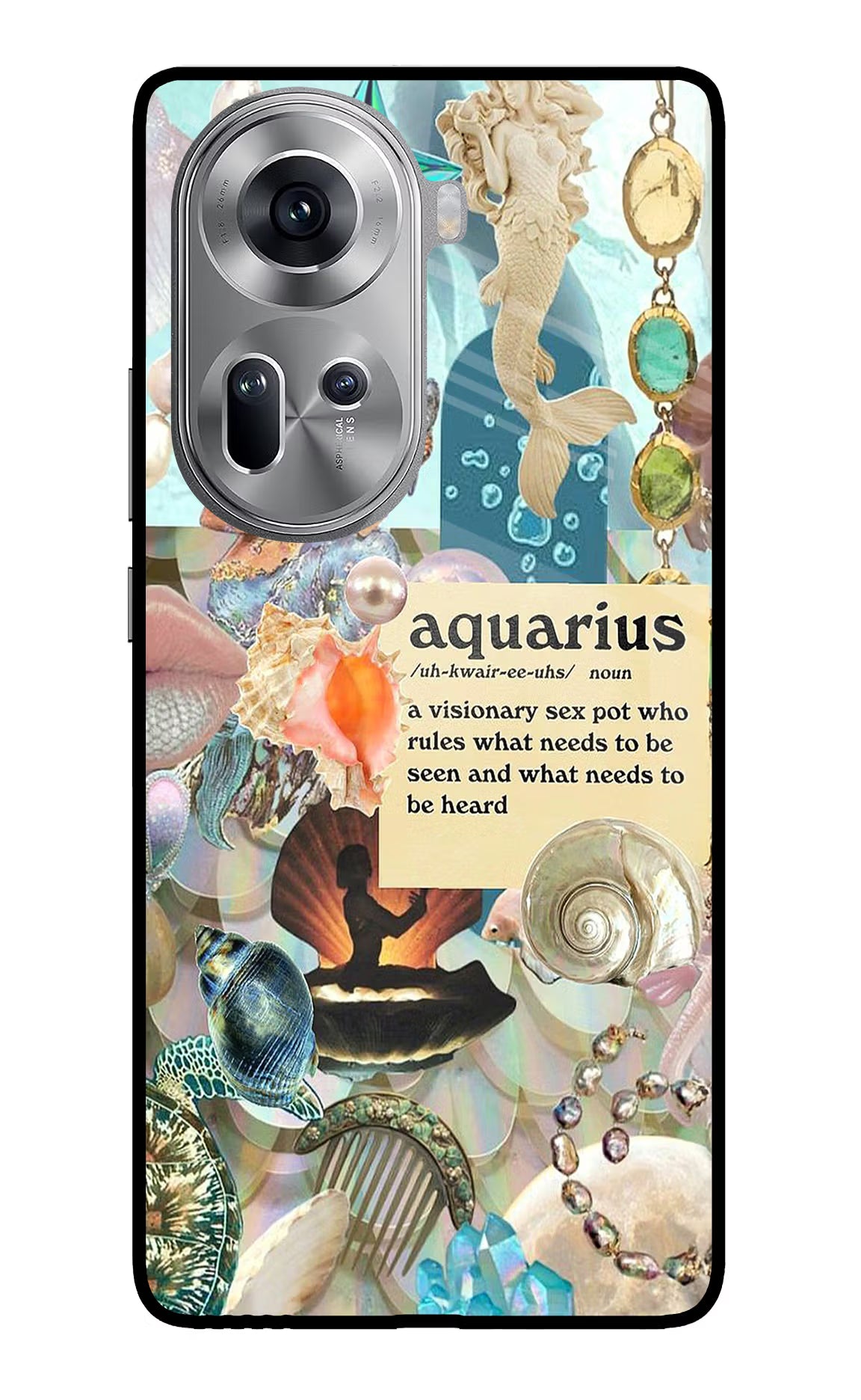 Aquarius Zodiac Oppo Reno11 Glass Case Back Cover by Casekaro