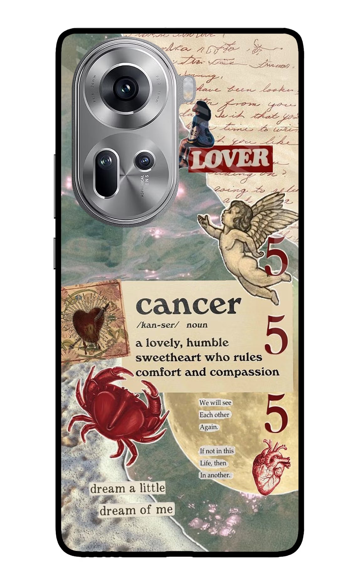 Cancer Zodiac Oppo Reno11 Glass Case Back Cover by Casekaro