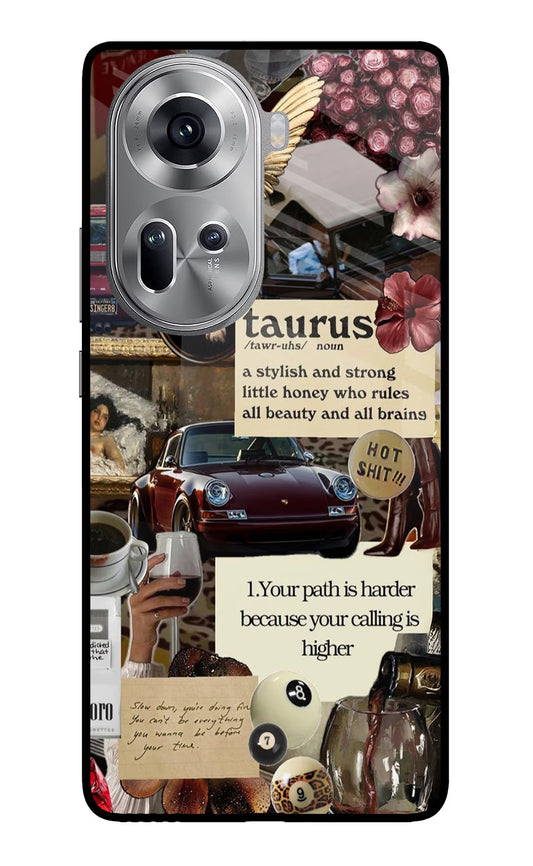 Taurus Zodiac Oppo Reno11 Glass Case
