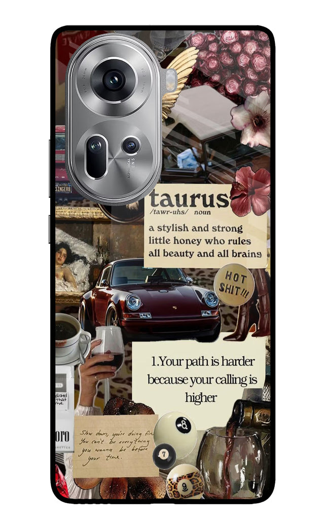 Taurus Zodiac Oppo Reno11 Glass Case