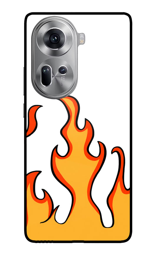 Fired Up – White Oppo Reno11 Glass Case