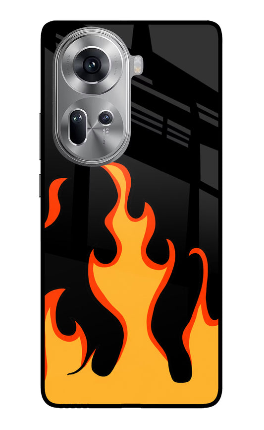 Fired Up – Black Oppo Reno11 Glass Case
