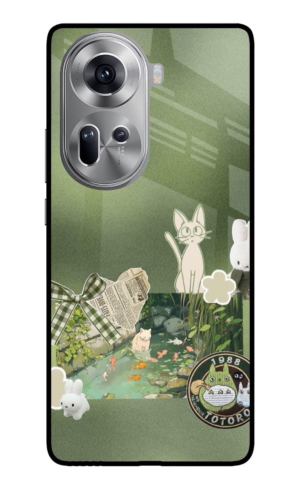 Aesthetic anime Oppo Reno11 Glass Case Back Cover by Casekaro