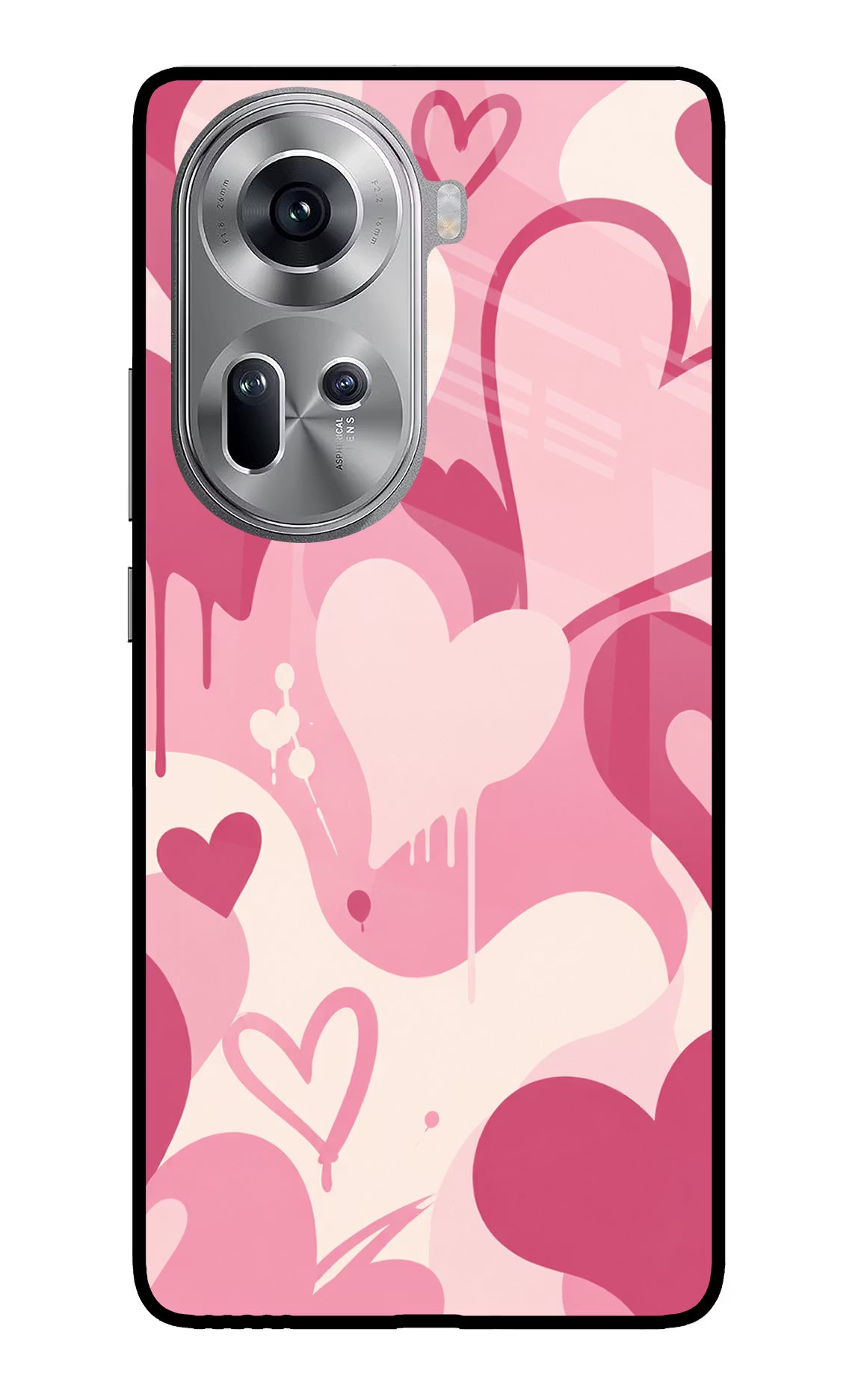 Hearty case Oppo Reno11 Glass Case Back Cover by Casekaro