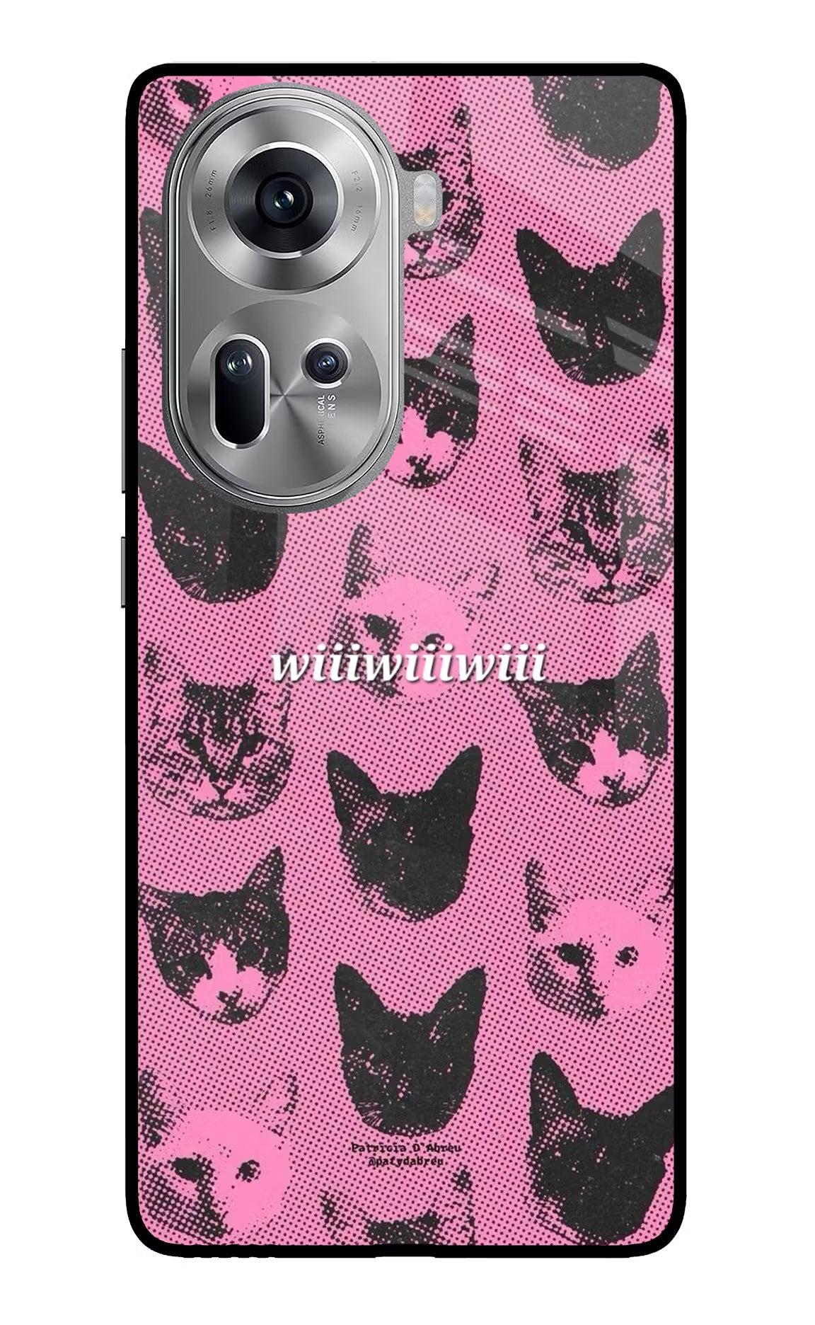 Pink Cats Oppo Reno11 Glass Case Back Cover by Casekaro