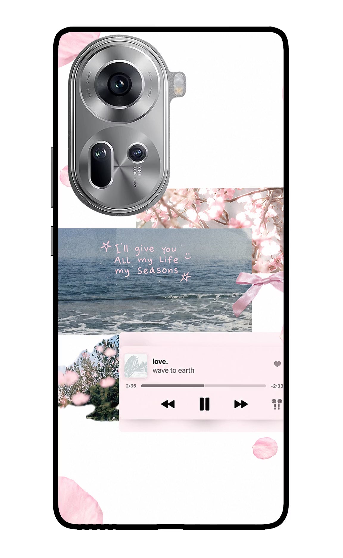 Wave to earth Oppo Reno11 Glass Case Back Cover by Casekaro