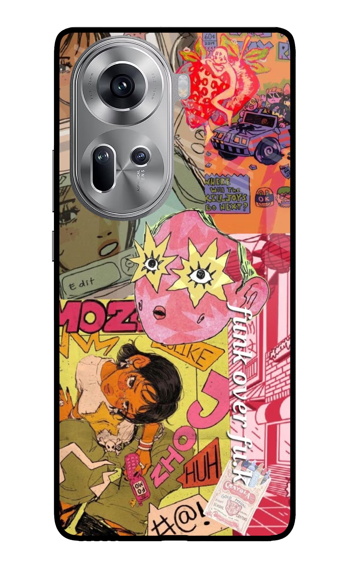 Funkover Oppo Reno11 Glass Case Back Cover by Casekaro