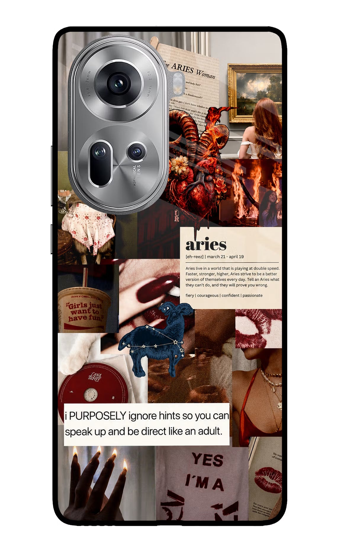 Zodiac Aries Oppo Reno11 Glass Case