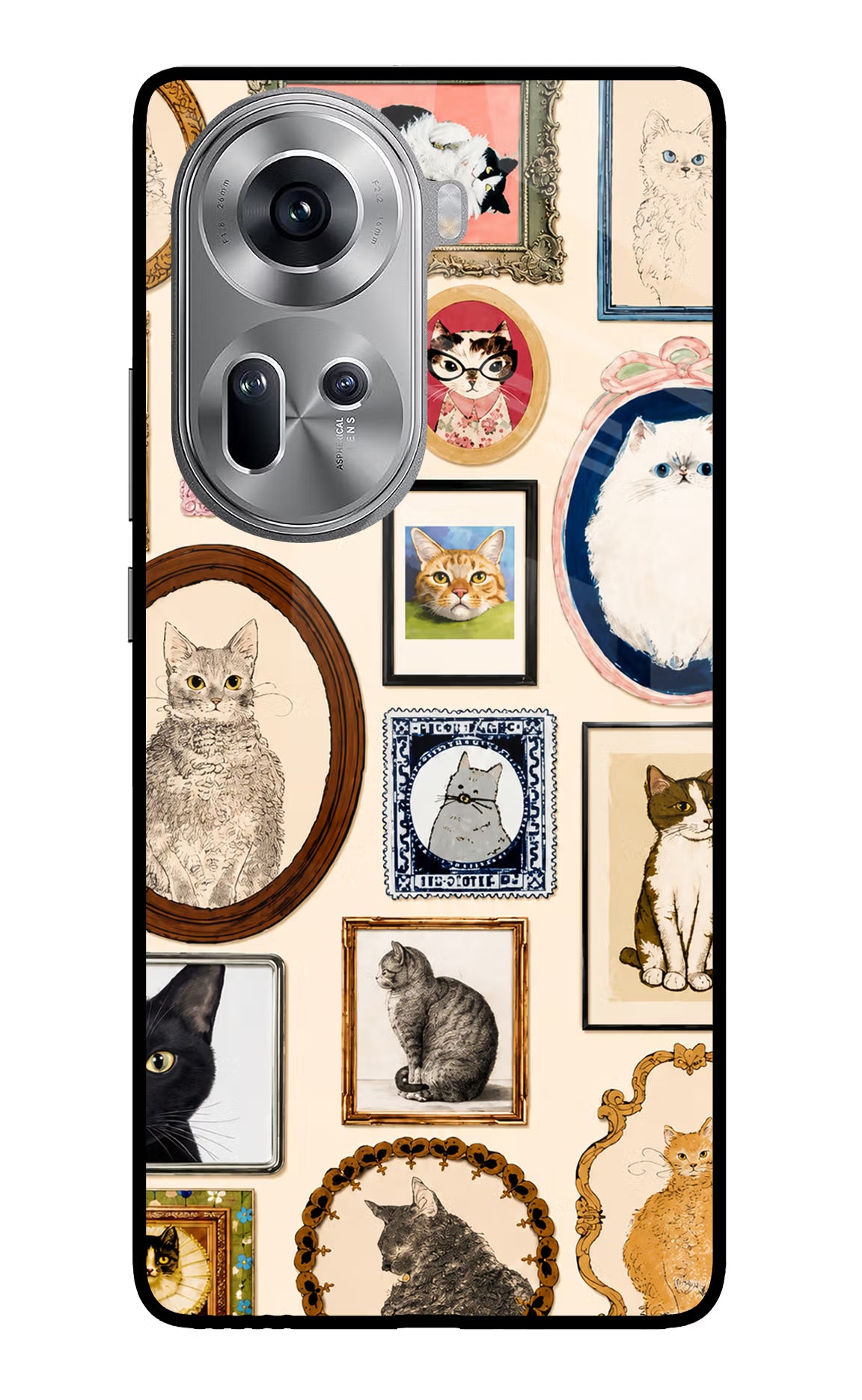 Mirror Cats Oppo Reno11 Glass Case