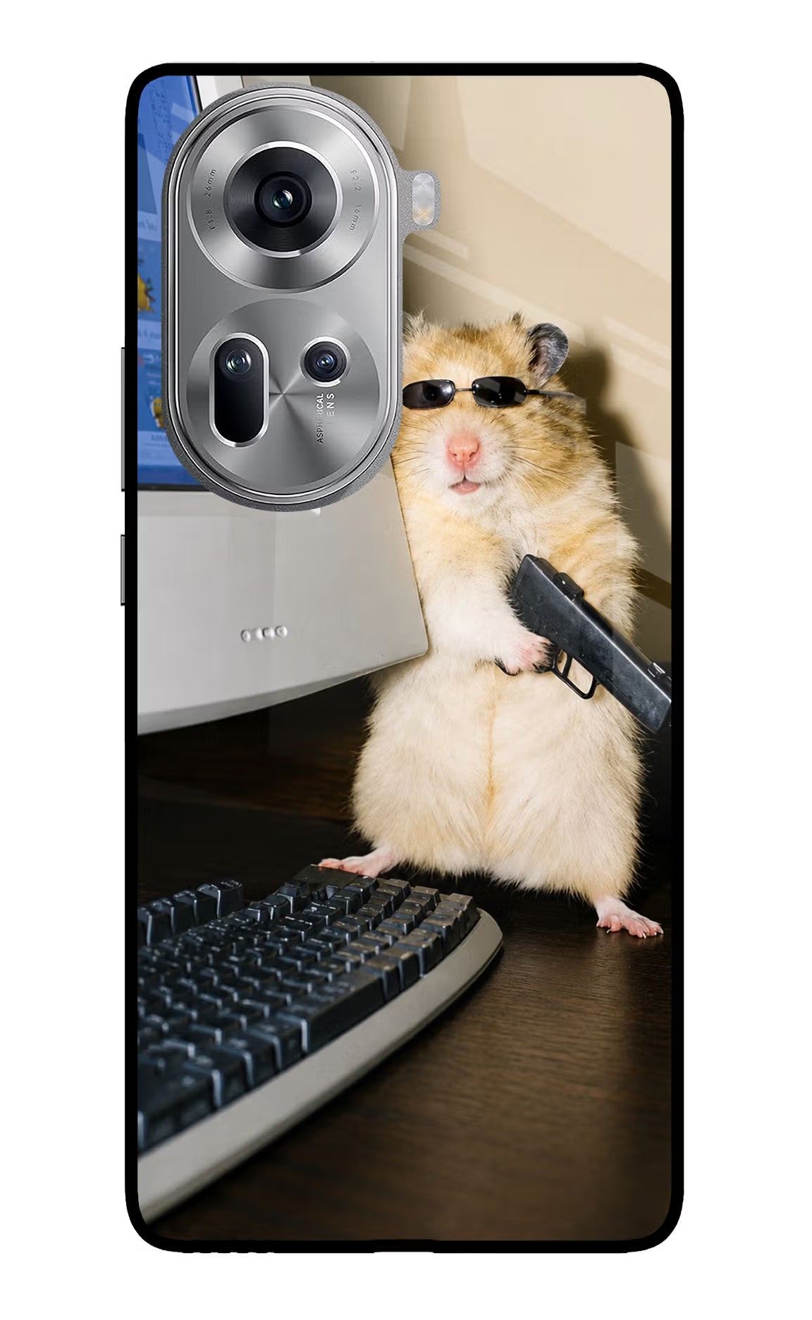 Hacker Hamster Oppo Reno11 Glass Case