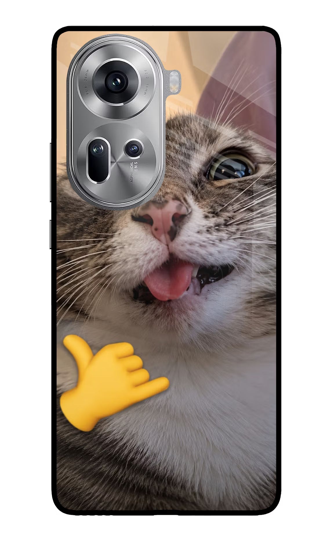 Silly Cat Call Oppo Reno11 Glass Case