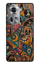 Folk Print Oppo Reno11 Glass Case