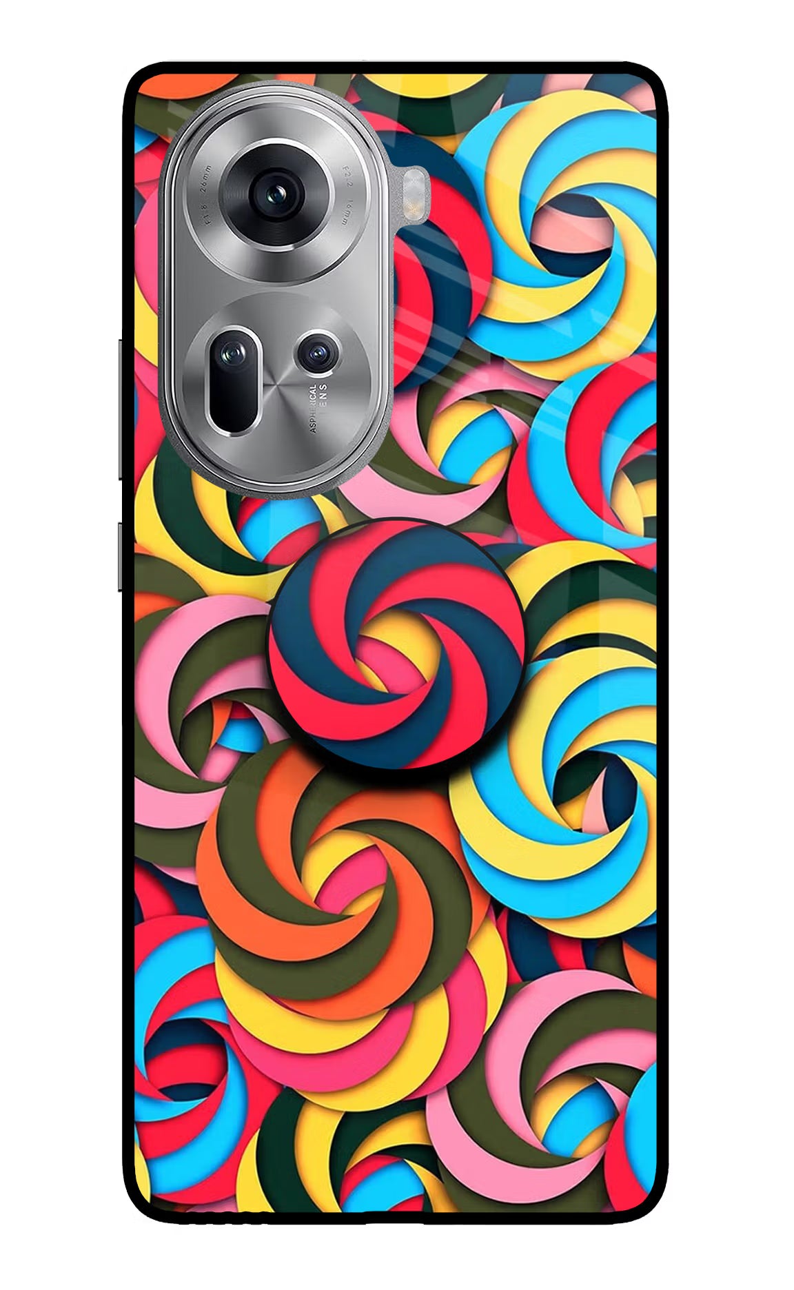 Spiral Pattern Oppo Reno11 Glass Case