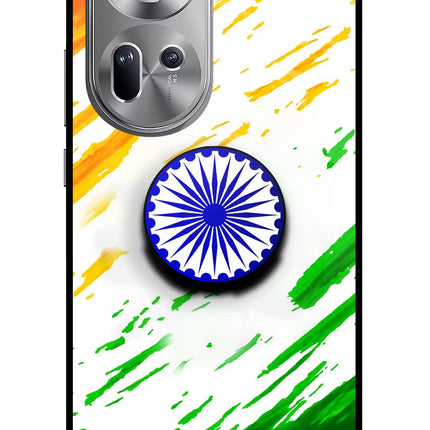 Indian Flag Ashoka Chakra Oppo Reno11 Glass Case