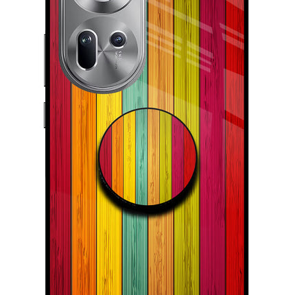 Multicolor Wooden Oppo Reno11 Pop Case by Casekaro