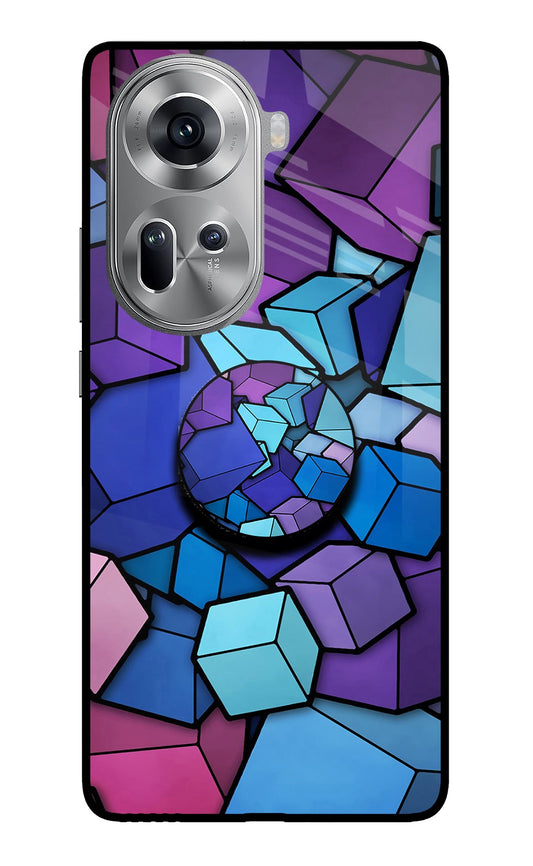 Cubic Abstract Oppo Reno11 Glass Case
