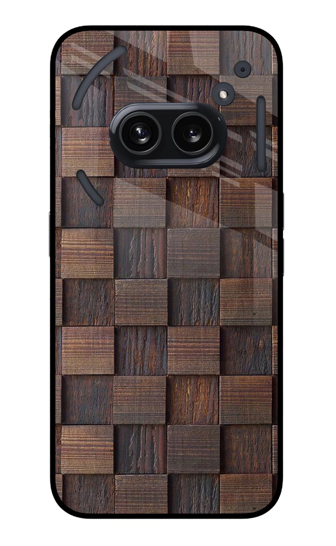 Wooden Cube Design Nothing Phone 2A Glass Case