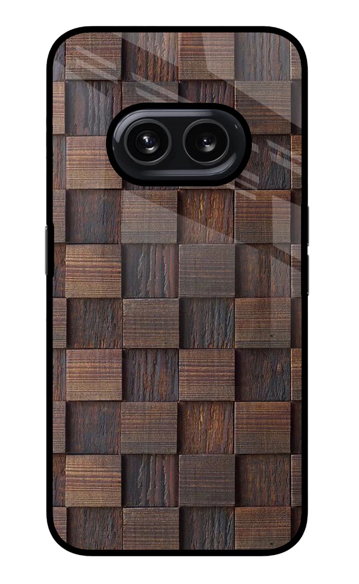 Wooden Cube Design Nothing Phone 2A Glass Case Back Cover by Casekaro