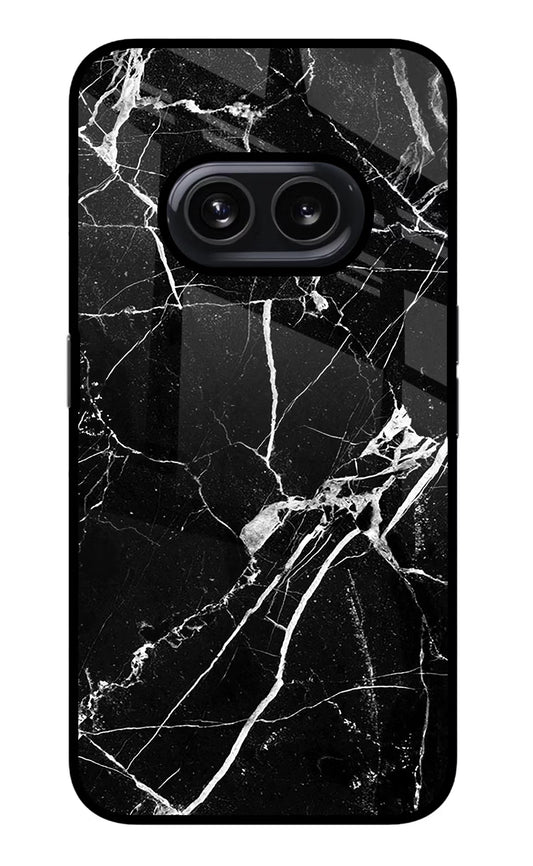 Black Marble Pattern Nothing Phone 2A Glass Case