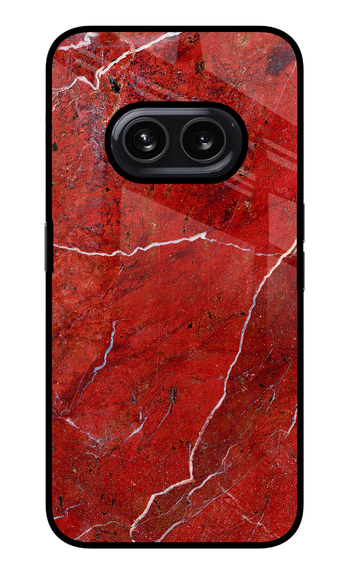 Red Marble Design Nothing Phone 2A Glass Case Back Cover by Casekaro